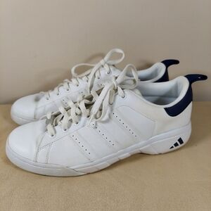 Size 13 Adidas white with blue Accents men's sneaker